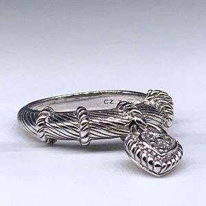 JUDITH RIPKA STERLING SILVER 925 CZ DIAMONIQUE HEART